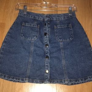Button down denim skirt